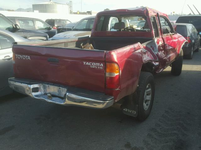 5TEWN72N5YZ685007 - 2000 TOYOTA TACOMA XTR RED photo 4