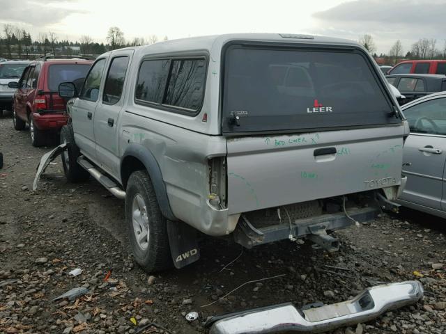 5TEHN72N82Z133629 - 2002 TOYOTA TACOMA DOU SILVER photo 3