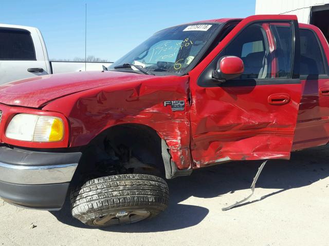 1FTRW07L71KA51152 - 2001 FORD F150 SUPER RED photo 9