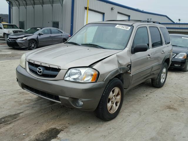 4F2CU091X2KM62652 - 2002 MAZDA TRIBUTE LX TAN photo 2