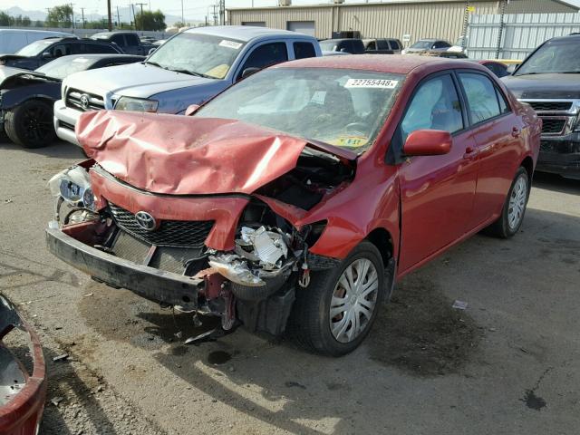 1NXBU40E09Z155553 - 2009 TOYOTA COROLLA BA RED photo 2