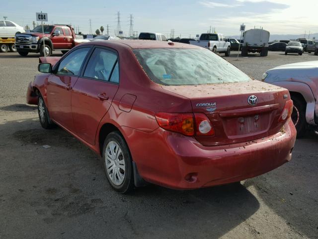 1NXBU40E09Z155553 - 2009 TOYOTA COROLLA BA RED photo 3