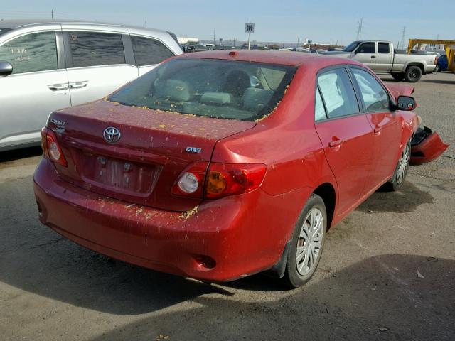 1NXBU40E09Z155553 - 2009 TOYOTA COROLLA BA RED photo 4