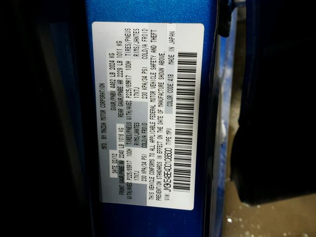 JM3KE4BE4D0108600 - 2013 MAZDA CX-5 SPORT BLUE photo 10