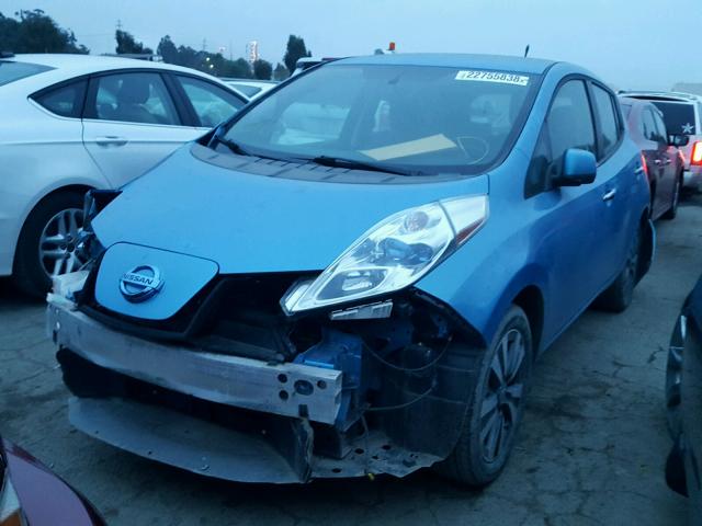 1N4AZ0CP2DC418217 - 2013 NISSAN LEAF S BLUE photo 2