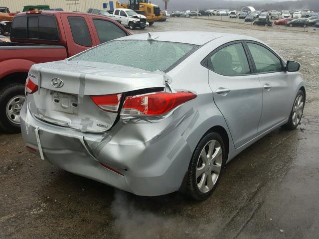 5NPDH4AE2CH143695 - 2012 HYUNDAI ELANTRA GL SILVER photo 4