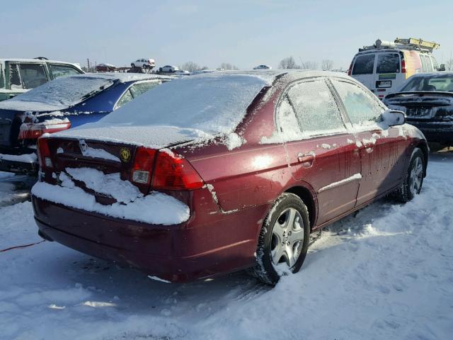 2HGES26744H601494 - 2004 HONDA CIVIC EX მუქწითელი ფოტო 4