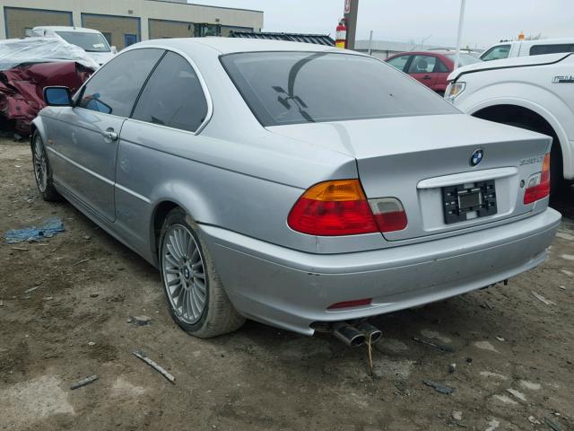 WBABN53411JU32319 - 2001 BMW 330 CI SILVER photo 3