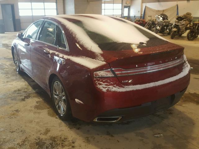 3LN6L2GK5FR619802 - 2015 LINCOLN MKZ RED photo 3