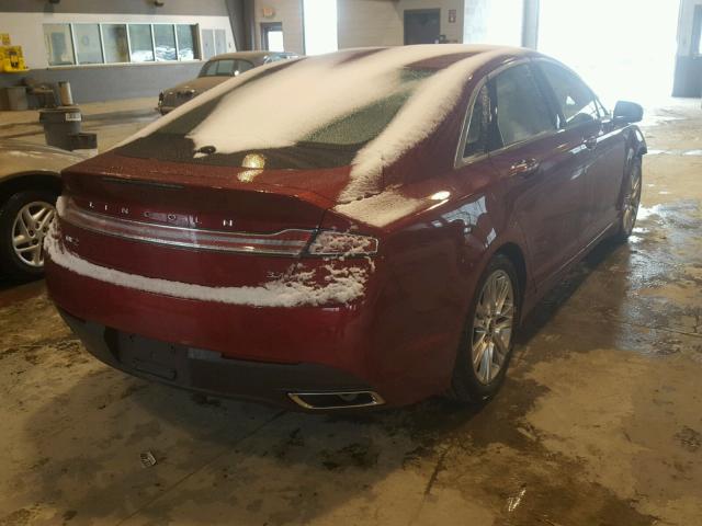 3LN6L2GK5FR619802 - 2015 LINCOLN MKZ RED photo 4