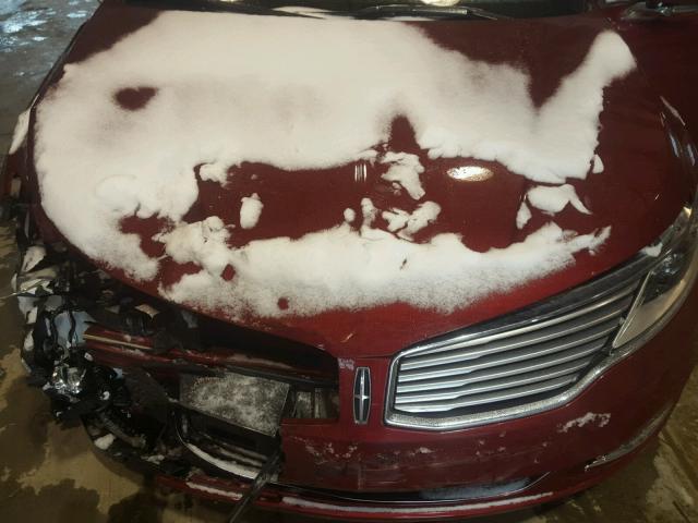 3LN6L2GK5FR619802 - 2015 LINCOLN MKZ RED photo 7