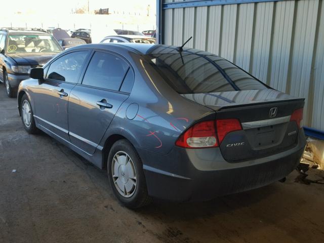 JHMFA3F20AS001770 - 2010 HONDA CIVIC HYBR GRAY photo 3