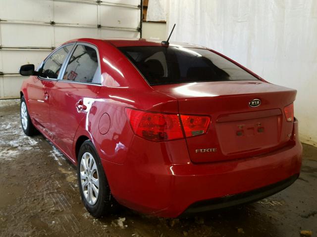 KNAFU4A23D5711347 - 2013 KIA FORTE EX RED photo 3