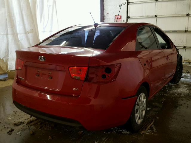 KNAFU4A23D5711347 - 2013 KIA FORTE EX RED photo 4