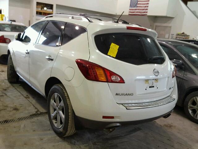 JN8AZ18W29W211014 - 2009 NISSAN MURANO S WHITE photo 3