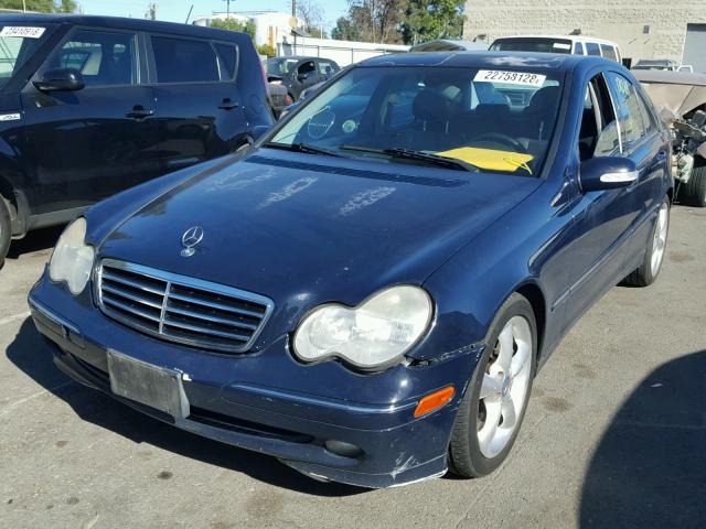 WDBRF40J74F507405 - 2004 MERCEDES-BENZ C 230K SPO BLUE photo 2