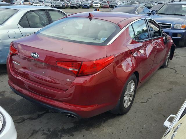 5XXGM4A79DG235278 - 2013 KIA OPTIMA LX RED photo 4