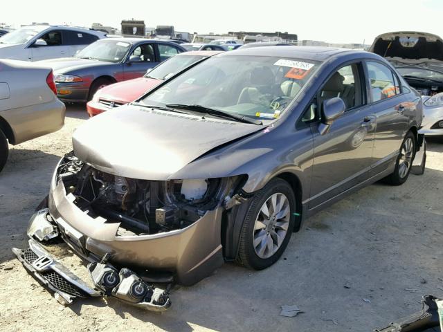 1HGFA16979L020889 - 2009 HONDA CIVIC EXL GRAY photo 2