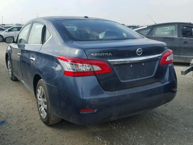 3N1AB7AP3FL663158 - 2015 NISSAN SENTRA S BLUE photo 3