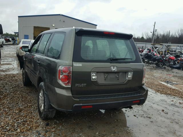 5FNYF28106B029843 - 2006 HONDA PILOT LX GREEN photo 3