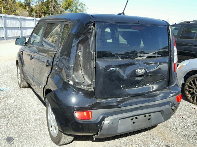 KNDJT2A50D7560003 - 2013 KIA SOUL BLACK photo 3