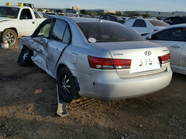 5NPET46C88H375719 - 2008 HYUNDAI SONATA GLS SILVER photo 3