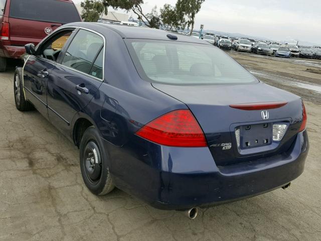 1HGCM66507A104484 - 2007 HONDA ACCORD EX BLUE photo 3