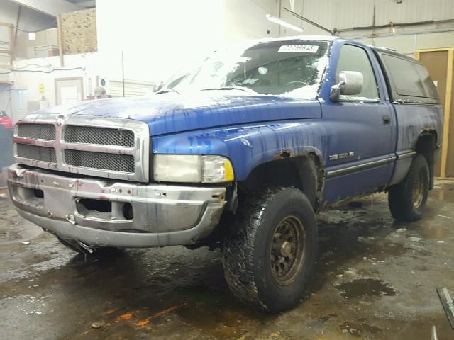 1B7HF16Y1VJ529141 - 1997 DODGE RAM 1500 BLUE photo 2