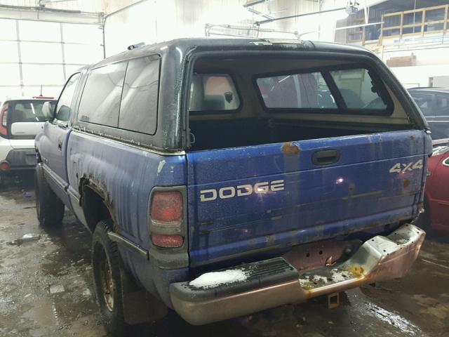 1B7HF16Y1VJ529141 - 1997 DODGE RAM 1500 BLUE photo 3