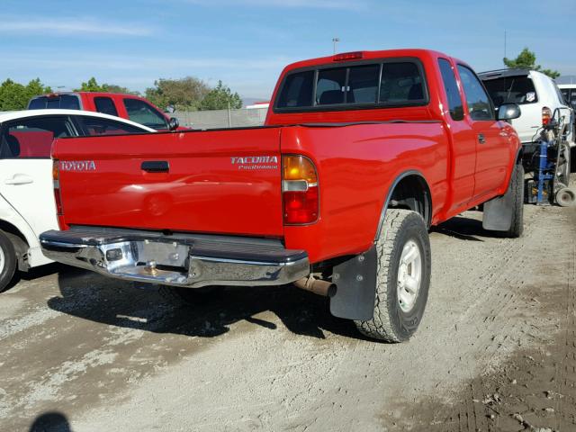 4TASM92N3YZ666220 - 2000 TOYOTA TACOMA XTR RED photo 4