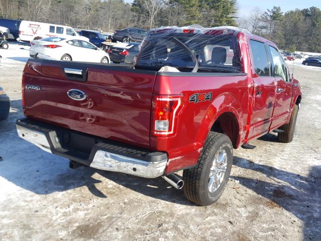 1FTEW1EG3HFC07040 - 2017 FORD F150 SUPER RED photo 4