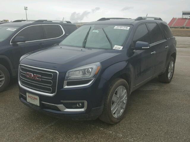 1GKKRSKD8HJ261574 - 2017 GMC ACADIA LIM BLUE photo 2