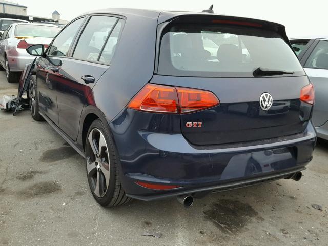 3VW447AU7HM065921 - 2017 VOLKSWAGEN GTI S/SE BLUE photo 3