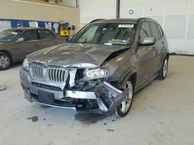 5UXWX9C54D0D02528 - 2013 BMW X3 XDRIVE2 GRAY photo 2