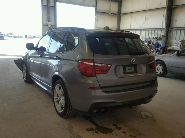 5UXWX9C54D0D02528 - 2013 BMW X3 XDRIVE2 GRAY photo 3