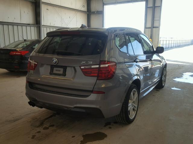 5UXWX9C54D0D02528 - 2013 BMW X3 XDRIVE2 GRAY photo 4