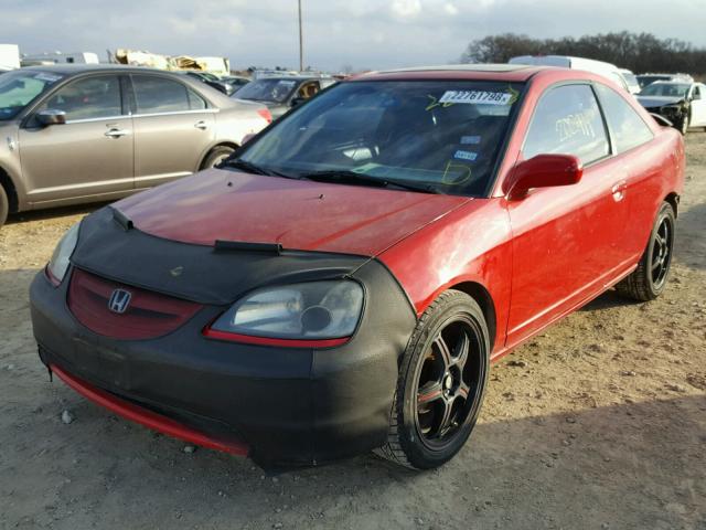 1HGEM22941L001526 - 2001 HONDA CIVIC SI RED photo 2