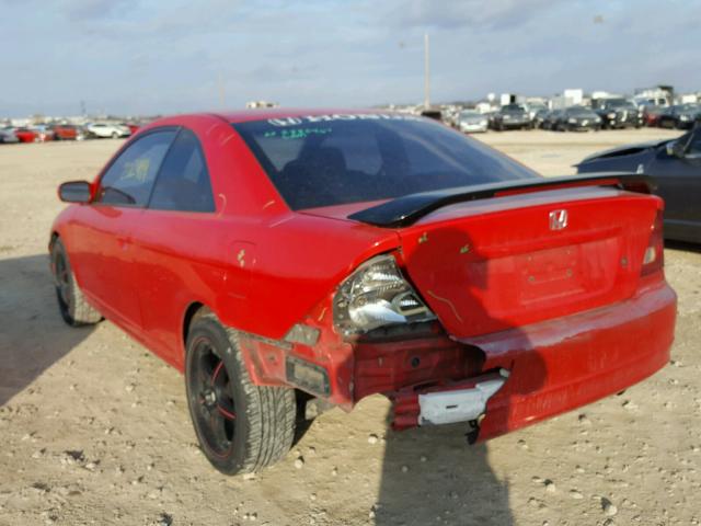 1HGEM22941L001526 - 2001 HONDA CIVIC SI RED photo 3