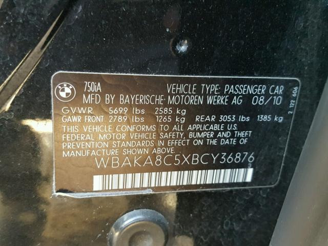WBAKA8C5XBCY36876 - 2011 BMW ALPINA B7 შავი ფოტო 10