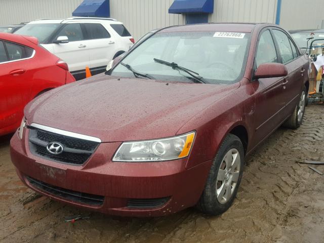 5NPET46C18H380602 - 2008 HYUNDAI SONATA GLS MAROON photo 2