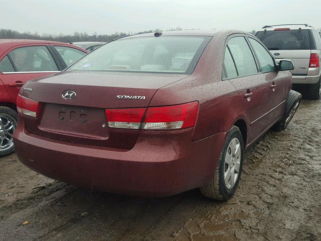 5NPET46C18H380602 - 2008 HYUNDAI SONATA GLS MAROON photo 4