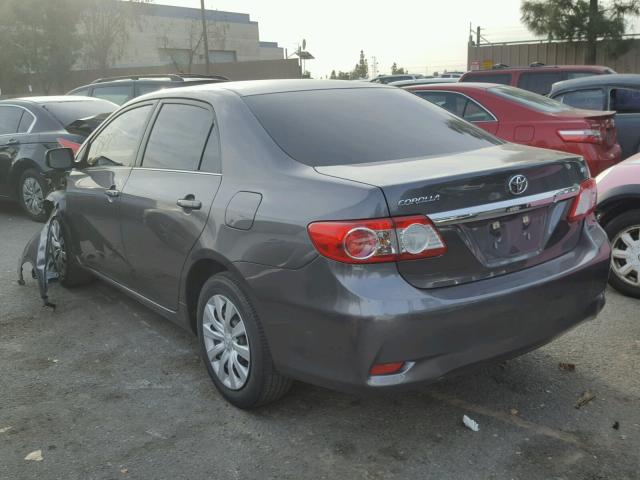 5YFBU4EE6DP111396 - 2013 TOYOTA COROLLA BA CHARCOAL photo 3