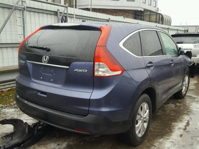 2HKRM4H54DH685017 - 2013 HONDA CR-V EX BLUE photo 4