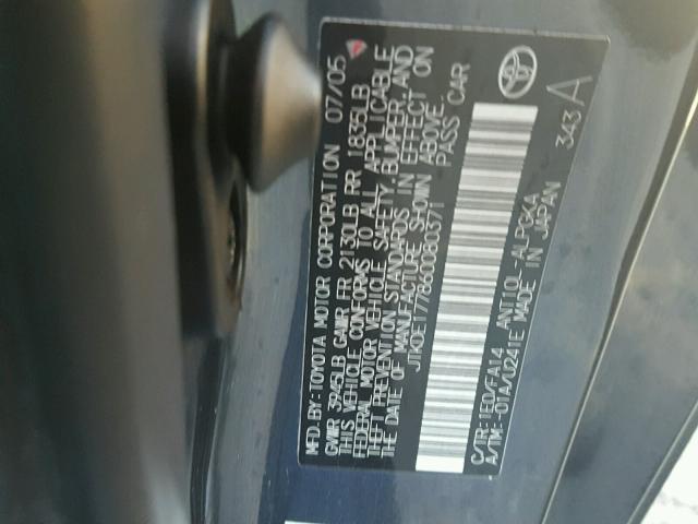 JTKDE177860080371 - 2006 TOYOTA SCION TC GRAY photo 10