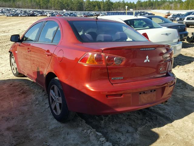 JA3AU26U58U037434 - 2008 MITSUBISHI LANCER ES RED photo 3