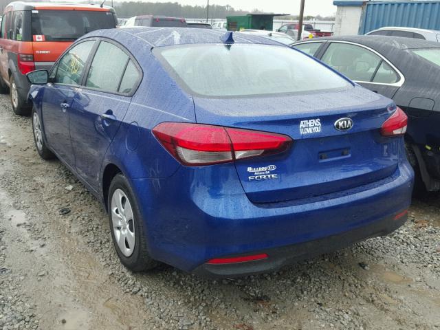 3KPFK4A74HE032699 - 2017 KIA FORTE LX BLUE photo 3