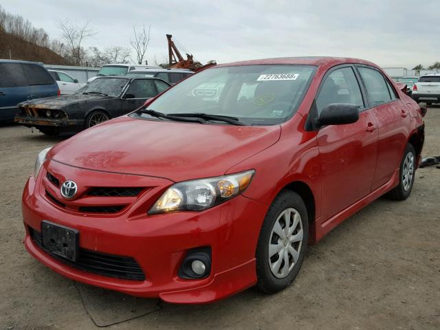 2T1BU4EE7BC643754 - 2011 TOYOTA COROLLA BA RED photo 2