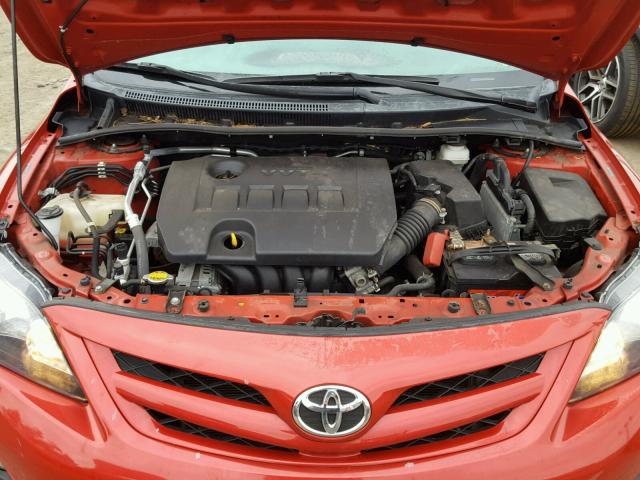 2T1BU4EE7BC643754 - 2011 TOYOTA COROLLA BA RED photo 7