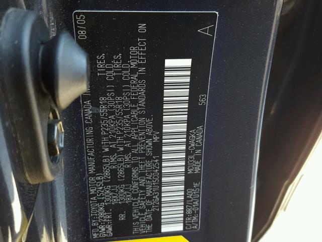 2T2GA31U15C042541 - 2005 LEXUS RX 330 BLUE photo 10