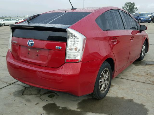 JTDKN3DU2A0222355 - 2010 TOYOTA PRIUS RED photo 4